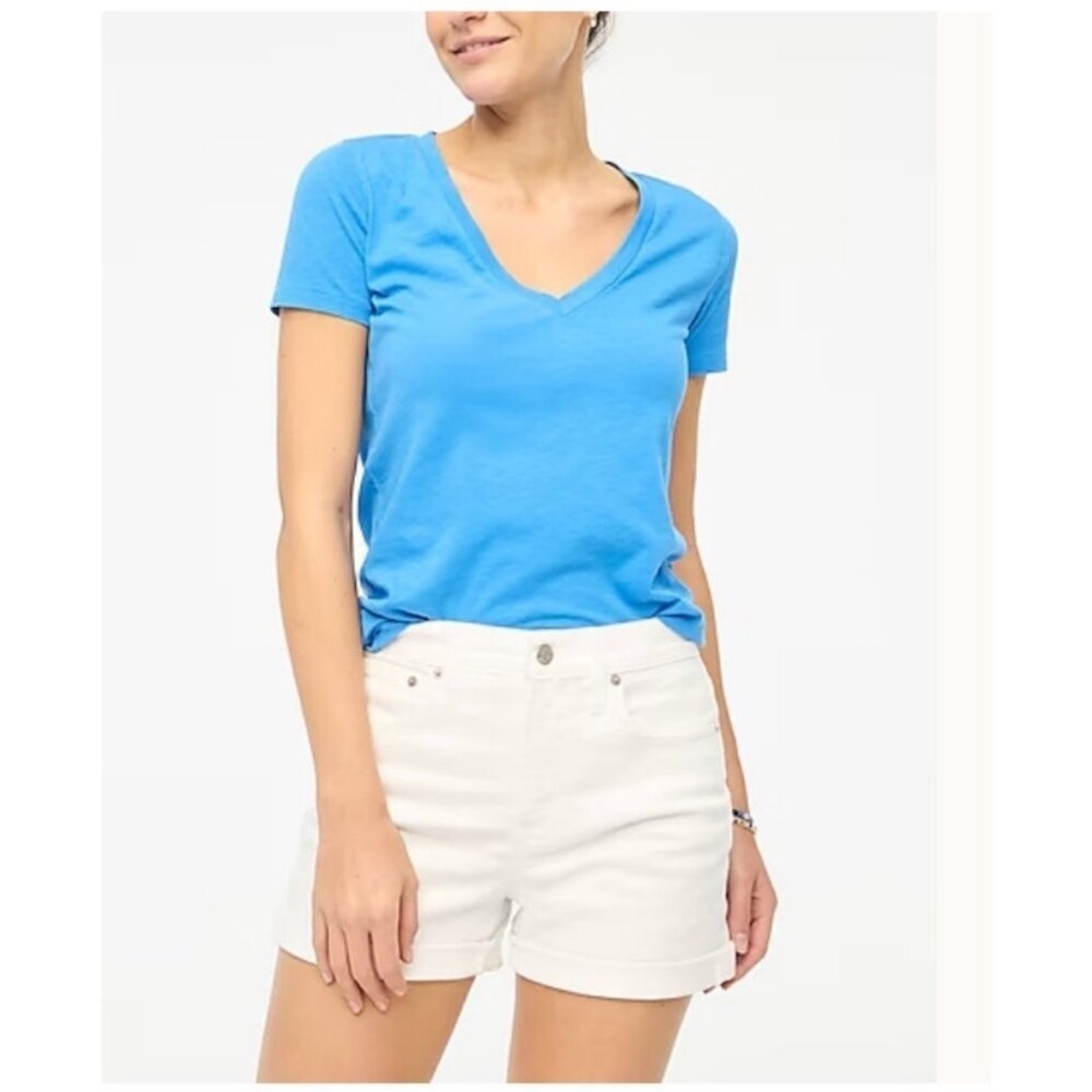 J Crew white classic denim cotton preppy casual shorts cuffed size 26 new j.crew